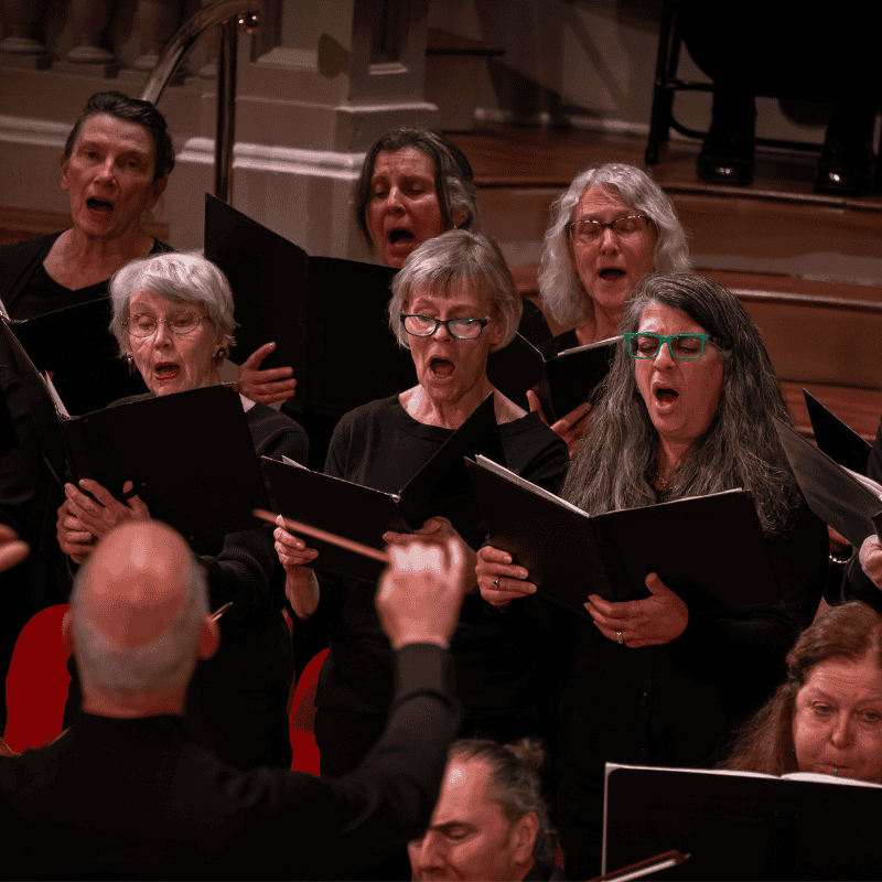 A conductor and singers